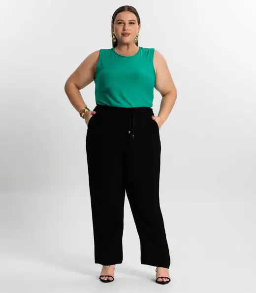 Calça Feminina Plus Size Secret Glam Preto