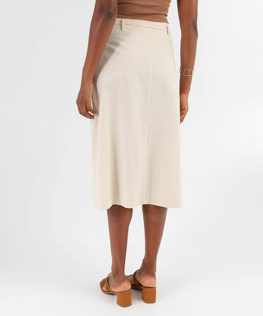Saia Midi Feminina Marisa Off White