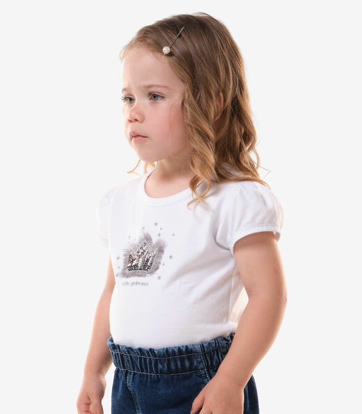 Conjunto Infantil Blusa Com Shorts Trick Nick Branco