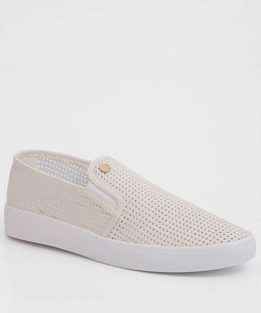 Tênis Slip On Feminino Recorte Laser Via Uno