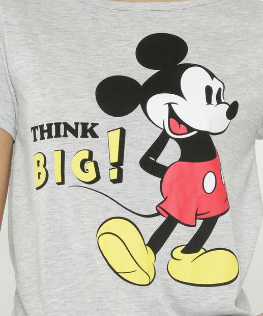 Pijama Feminino Estampa Mickey Manga Curta Disney