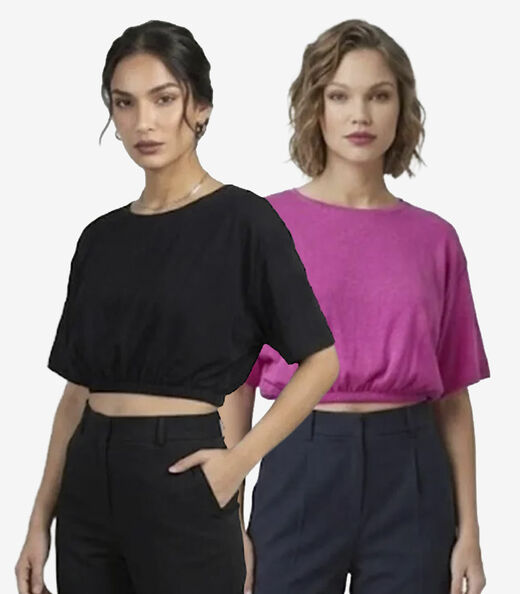 Kit 2 Blusas Femininas Em Viscose Infinita Cor Sortidas