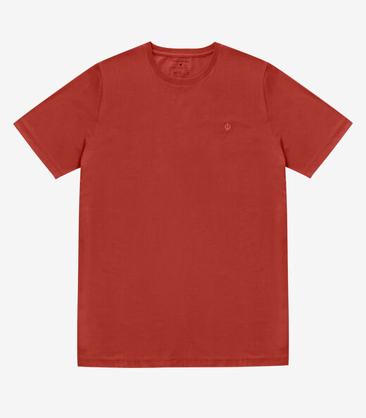 Camiseta Masculina Básica Meia Malha Diametro Vermelho