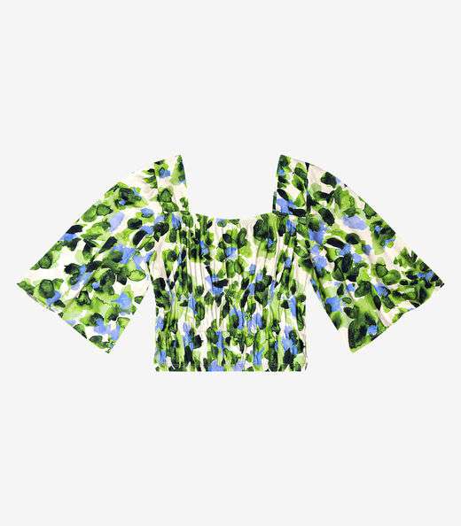 Blusa Cropped Feminina Estampada Endless Verde