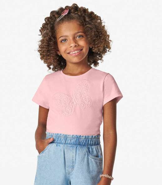 Blusa feminina em Cotton Leve Trick Nick Rosa