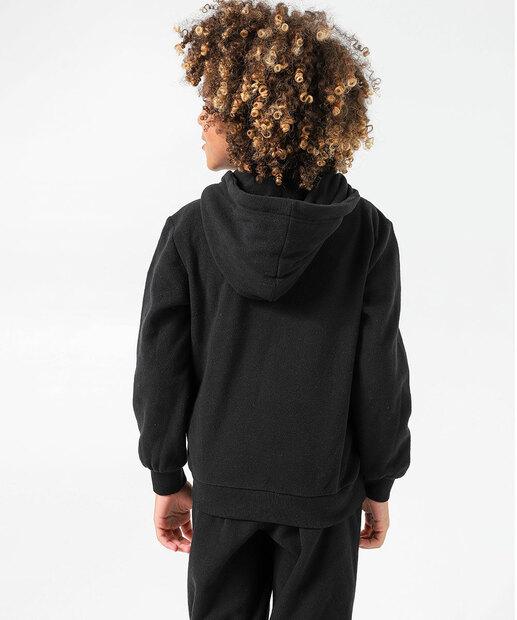 Conjunto Infantil Fleece Capuz Marisa Tam 4 a 10 Preto
