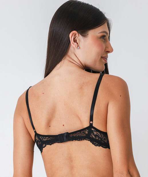 Sutiã de Renda Com Base e Bojo Marisa Preto
