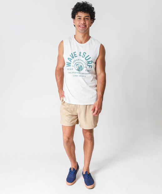 Regata Masculina Estampada Marisa Off White