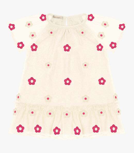 Image_Vestido Infantil Com Babados Trick Nick Bege