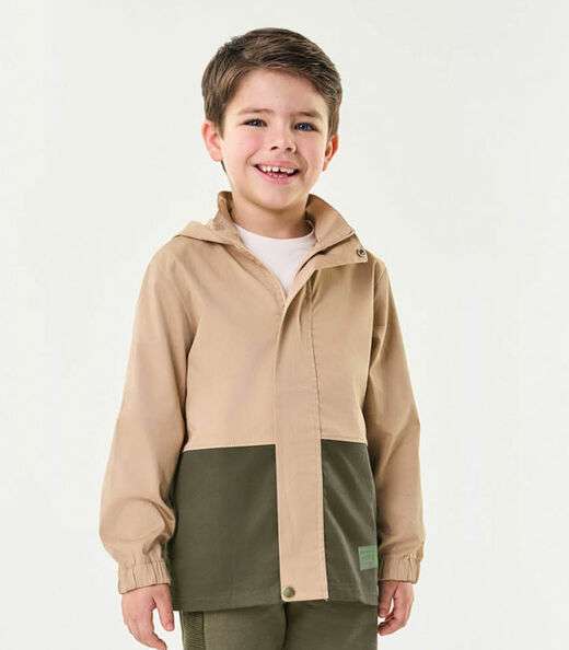 Jaqueta Infantil Masculina Com Capuz Trick Nick Marrom