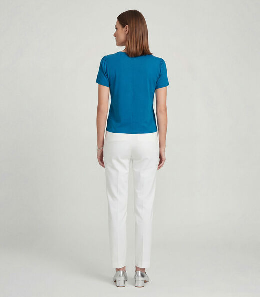 Blusa Feminina Em Visco Tricot Infinita Cor Azul