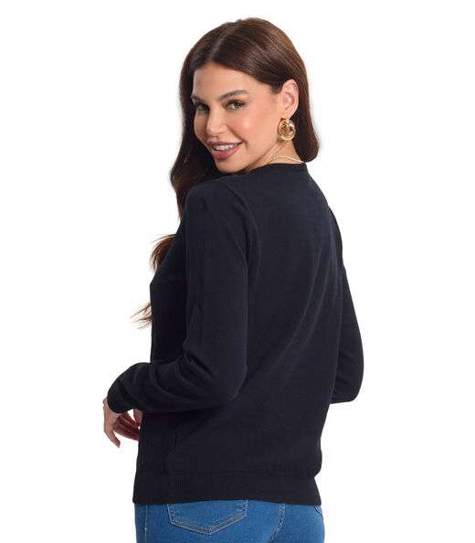 Cardigan Feminino De Tricot Rovitex Preto