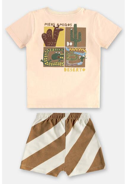 Conjunto Menino Camiseta e Short Três e Já