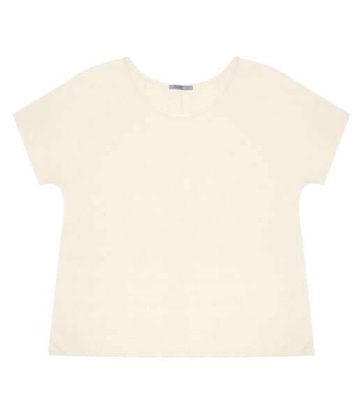 Image_Blusa Manga Curta Feminina Plus Size Secret Glam Bege