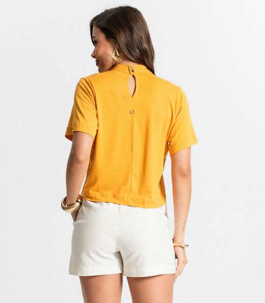 Blusa Feminina Com Gola Alta Endless Amarelo