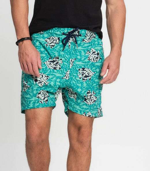 Shorts Masculino Estampado Microfibra Rovitex Verde