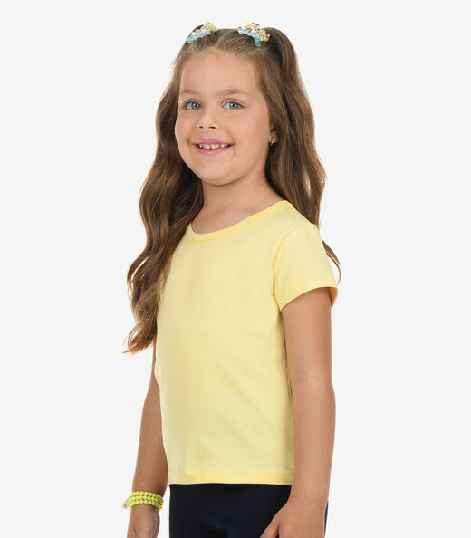 Blusa Básica Infantil Cotton Leve Rovi Kids Amarelo