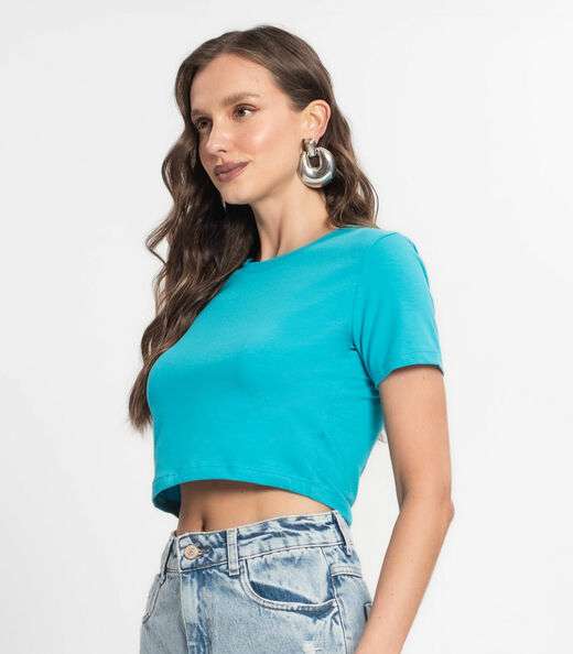 Blusa Feminina Em Cotton Leve Endless Azul