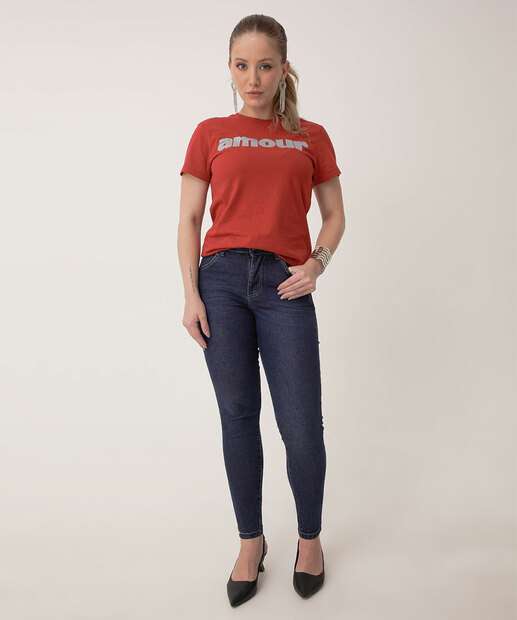 Blusa Feminina Estampa Frase Manga Curta Marisa
