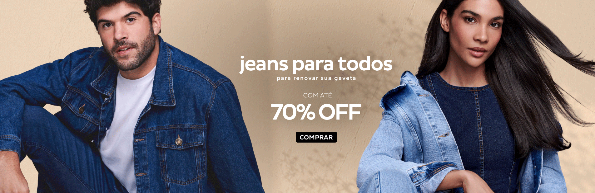 Jeans para Todos com até 70%OFF Jeans para Todos com até 70%OFF