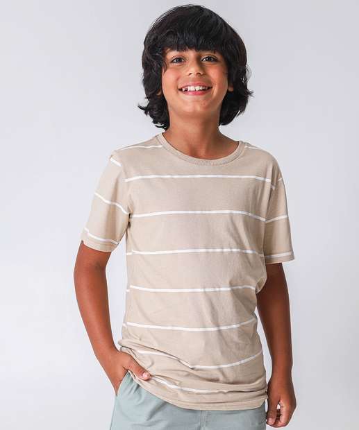 Image_Camiseta Juvenil Listrado Marisa Tam 10 a 16 Bege