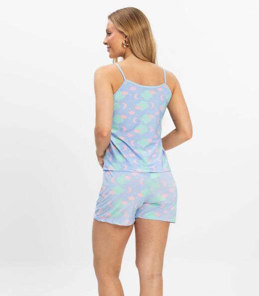 Short Doll Curto Feminino De Liganete Bella Ana Azul