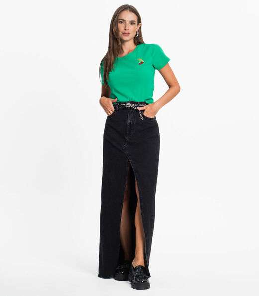 Blusa Feminina Com Bordado Cherry Loverly Verde