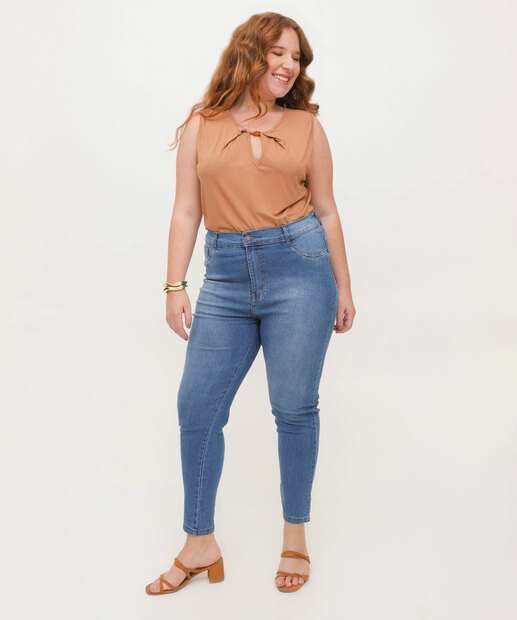 Calça Plus Size Feminina Jeans Skinny