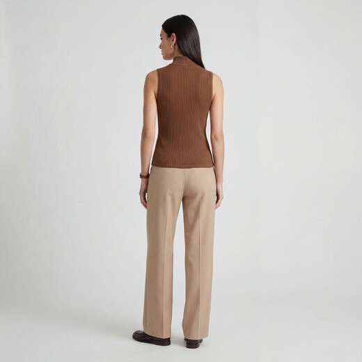 Regata Feminina Ribana Canelada Infinita Cor Marrom