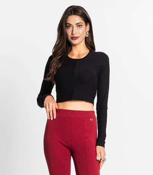 Image_Blusa Manga Longa Em Ribana Canelada Endless Preto