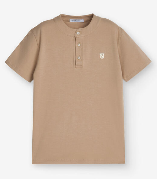 Camiseta Meia Malha Menino Trick Nick Marrom