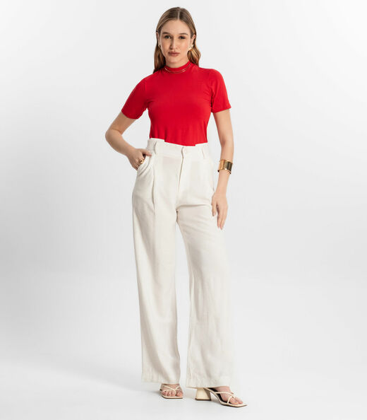 Blusa De Viscotorcion Básica Feminina Endless Vermelho