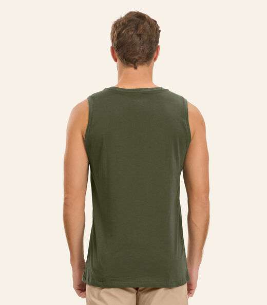 Regata Masculina Básica Meia Malha Diametro Verde