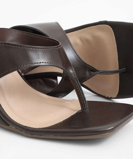 Tamanco Feminino Anabela Salto Grosso Via Uno Marrom