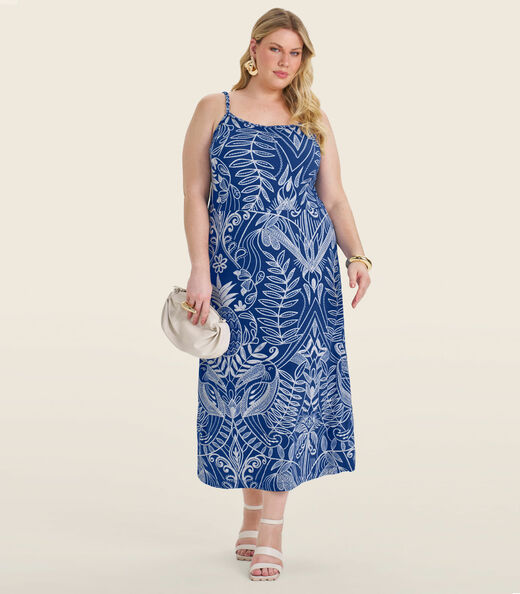 Image_Vestido Midi Plus Size Secret Glam Azul