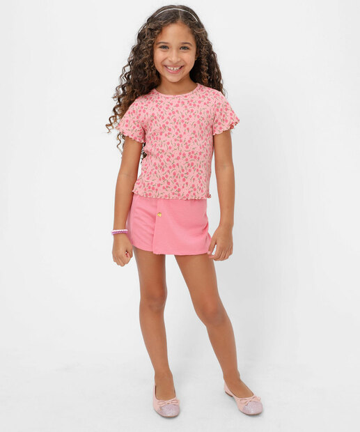 Image_Short Saia Infantil Textura Marisa Tam 4 a 10 Rosa