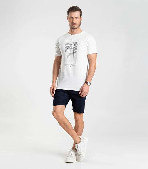 Camiseta Meia Malha Masculina Diametro Bege