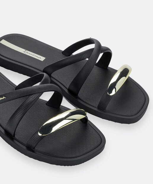Chinelo Feminino Ipanema Slide Metal-Chic Preto