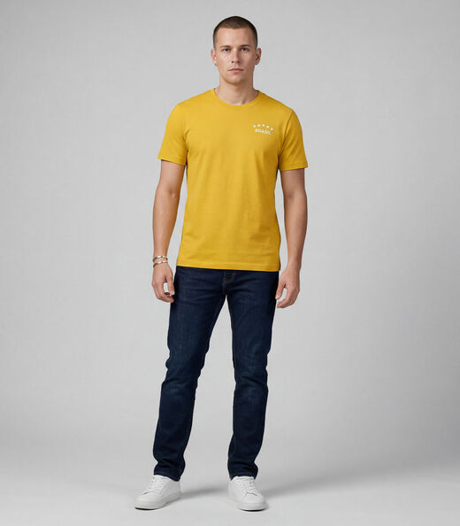 Image_Camiseta Masculina em Cotton Leve Brasil Select Amarelo
