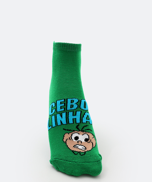 Kit 2 Pares Meias Infantil Soquete Cebolinha Verde