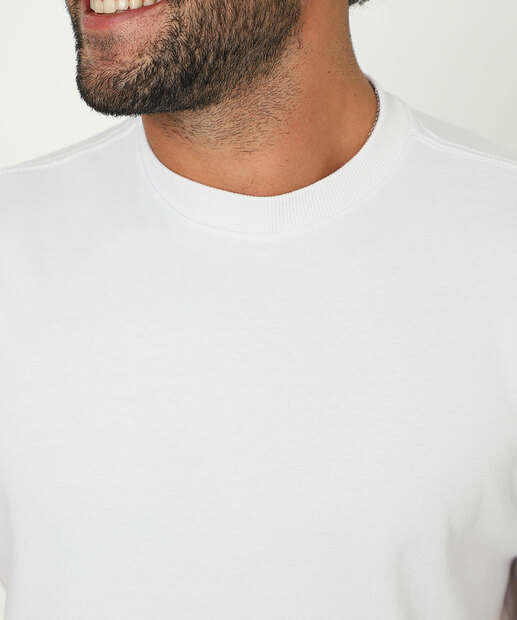 Camiseta Masculina Lisa Suedine Manga Curta Marisa Branco
