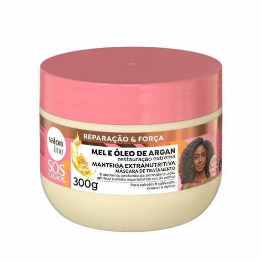 Image_Creme Para Tratamento Salon Line 300g Meu Liso Manteiga Mel E Óleo De Argan