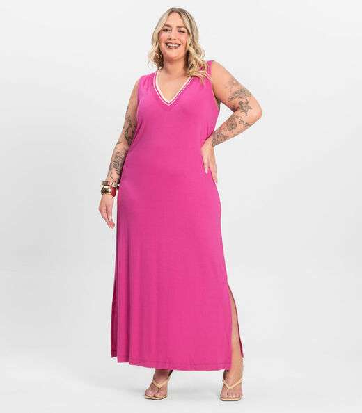 Image_Vestido Plus Size em Viscose Secret Glam Rosa