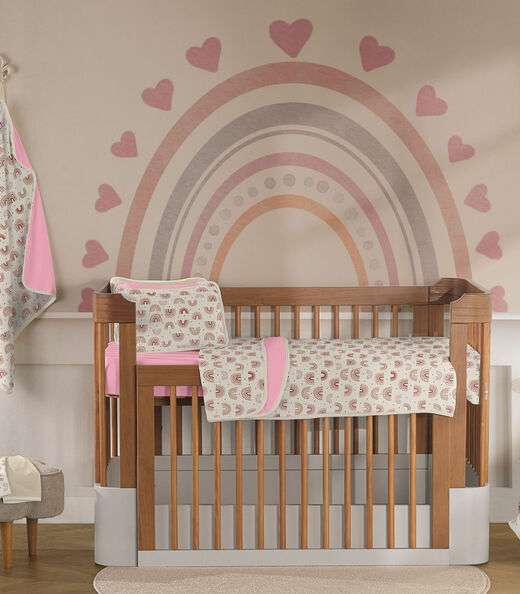 Jogo Cama Baby Estampado Vivaldi Rosa