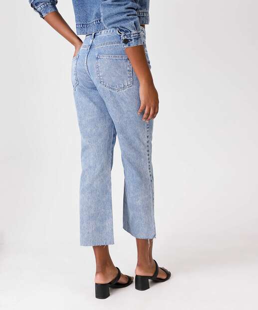 Calça Jeans Reta Feminina Bolsos Marisa