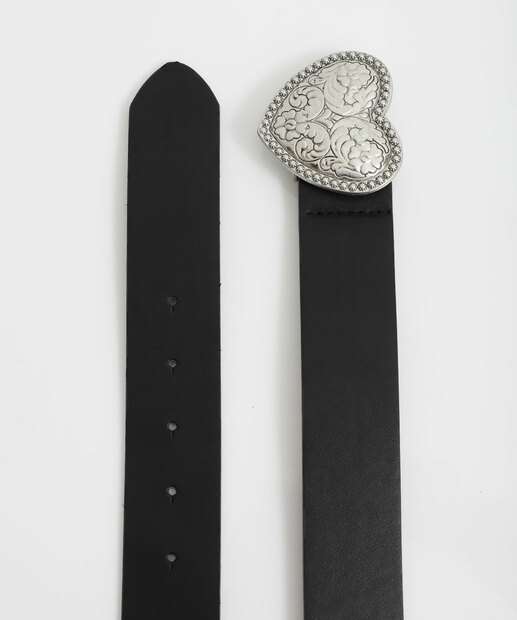 Cinto Feminino Fivela Coração Marisa Preto