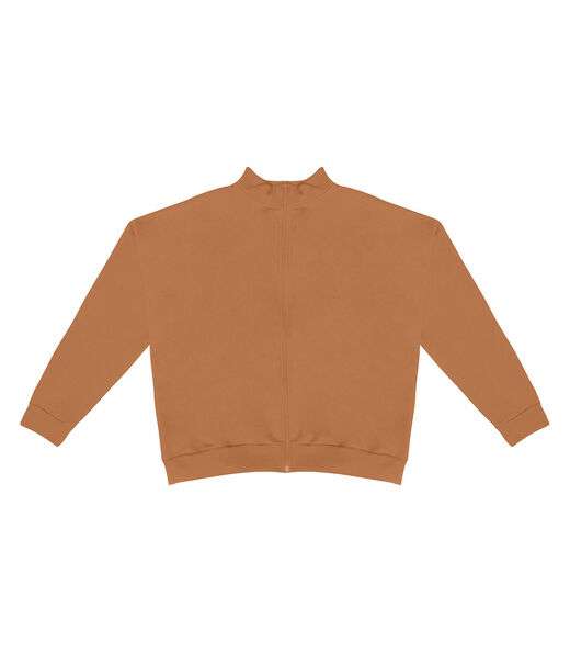 Jaqueta Feminina Em Moletom Plus Size Rovitex Marrom