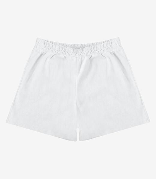 Shorts Feminino Em Plush Infinita Cor Bege