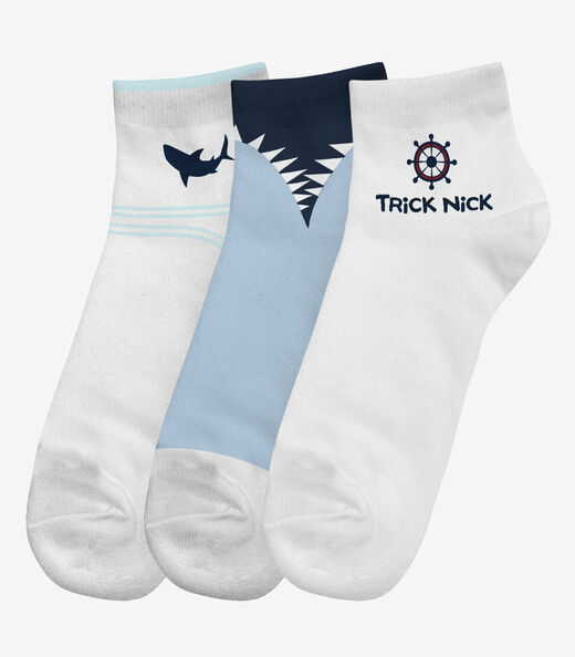 Image_Kit 3 Pares De Meia Cano Curto Infantil Trick Nick Branco