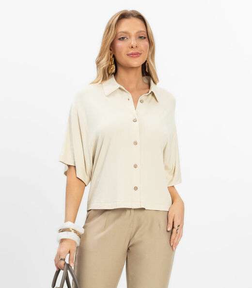 Image_Camisa Oversized Visco Maquinetada Rovitex Bege